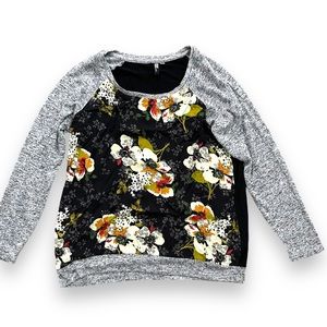 Kut from the Kloth floral and gray long sleeve top